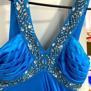 B.Smart long Prom/Homecoming Dress. Blue with Crystal accents.